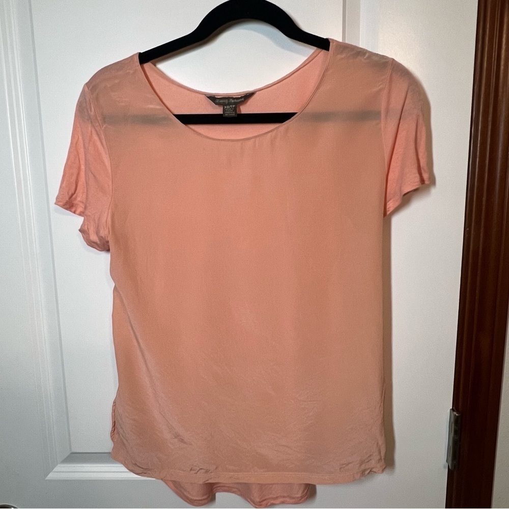 Tommy Bahama Women’s Shirt Silk Peach Size XS Short Sleeve Beach Boho Preppy‌